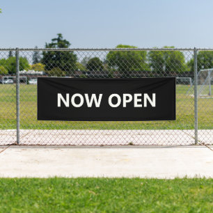 Open Black en White Business Spandoek