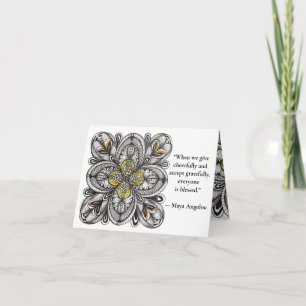 Open Bloem Doodle met Geef Citaat Bedankkaart