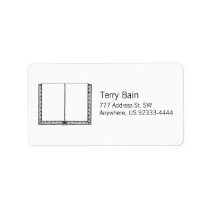 Open Boek (blanco pagina's) Etiket