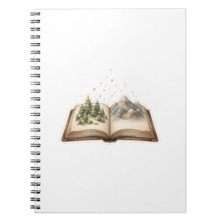 Open Boek Bos Berg Avontuur Lezen Kunst Notitieboek