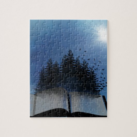 Open Boek Bos Legpuzzel (Verticaal)