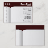 Open boek - Donkerbruin 330000 Visitekaartje (Voorkant / Achterkant)