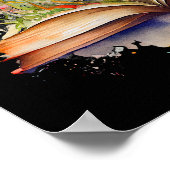 Open boek met bloemen poster (Hoek)