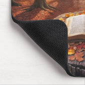 Open boek over de herfstboom muismat (Hoek)