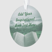 Open Boek past Groene Bomen van de Tekst aan Ornament (voorkant)