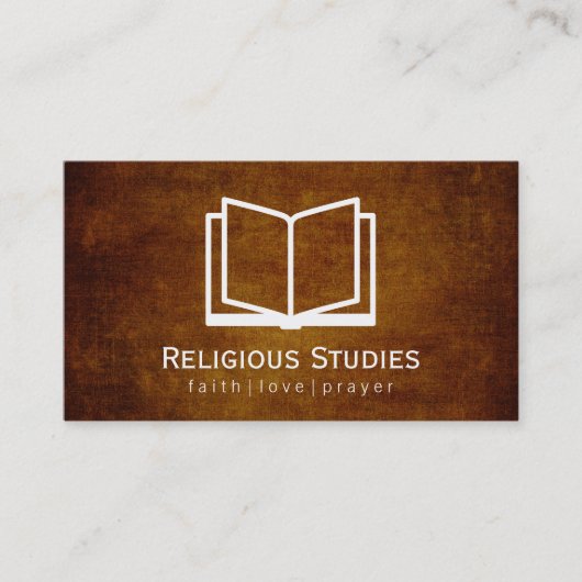 Open boek ( textuur) visitekaartje (Voorkant)