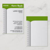 Open Boek (verticaal) - groen Visitekaartje (Voorkant / Achterkant)