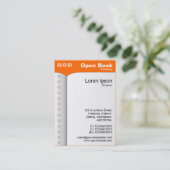 Open Boek (verticaal) - Oranje FF6600 Visitekaartje (Staand voorkant)