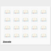 Open boek vierkante sticker (Vel)
