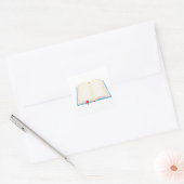 Open boek vierkante sticker (Envelop)