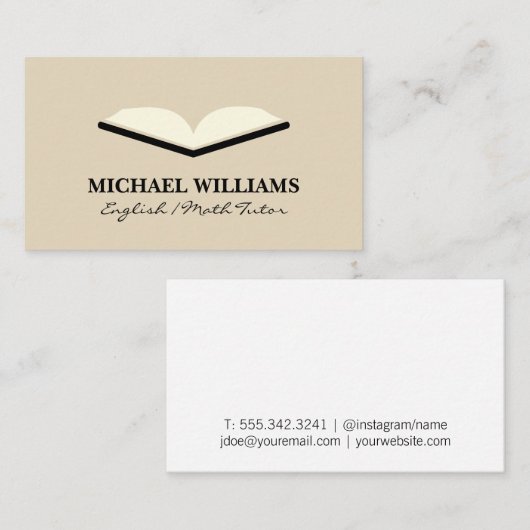 Open boek visitekaartje (Voorkant / Achterkant)