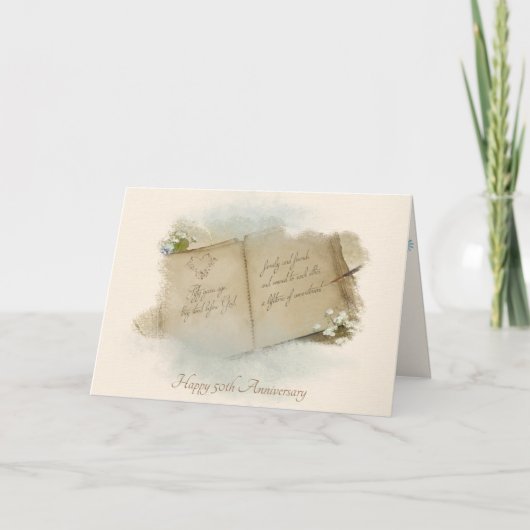 open boek voor het 50e Jubileum Kaart (Voorkant)