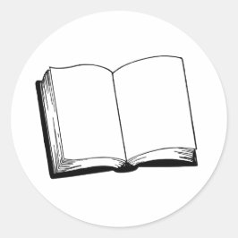 Open Boek zwart-wit sticker