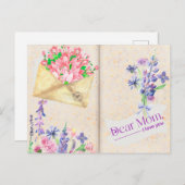 Open Book Style Art met Floral Mam Briefkaart (Voorkant / Achterkant)