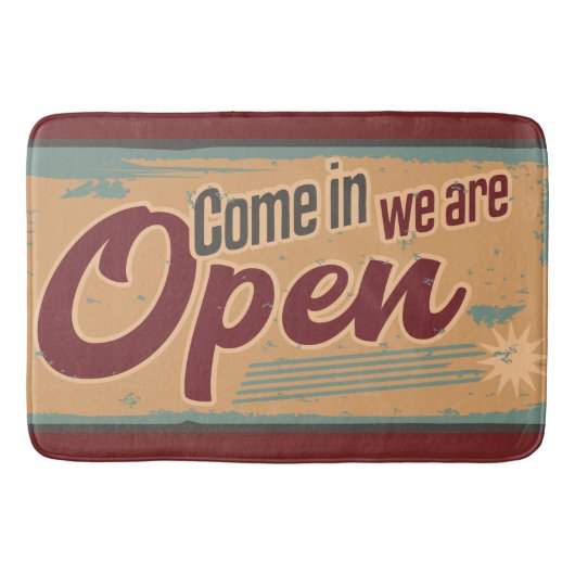 open business retro cafe garage badmat (Voorkant)