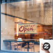  open business sign retro cafe garage raamsticker (Cafe Raam)