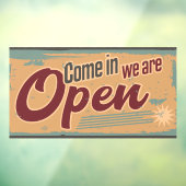  open business sign retro cafe garage raamsticker (Vel 3)