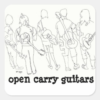Open Carry gitaren Vierkante Sticker