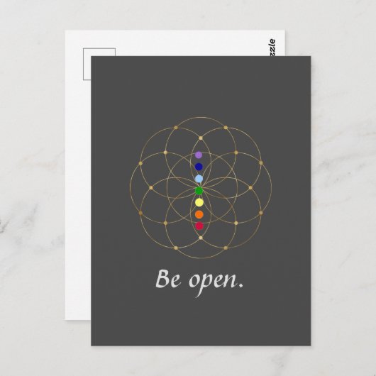 Open Chakra en Zaden van het leven Briefkaart (Voorkant / Achterkant)