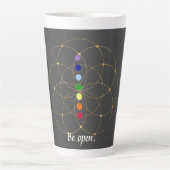 Open Chakra en Zaden van het leven Latte Mok (Voorkant)