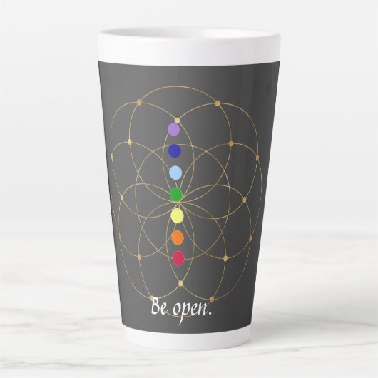 Open Chakra en Zaden van het leven Latte Mok (Voorkant)