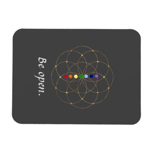 Open Chakra en Zaden van het leven Magneet (Horizontaal)