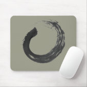 Open Circle Enso Zen Mousepad, Khaki Muismat (Met muis)