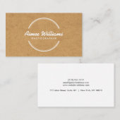 OPEN CIRKEL LOGO op TAN KARTON Visitekaartje (Voorkant / Achterkant)