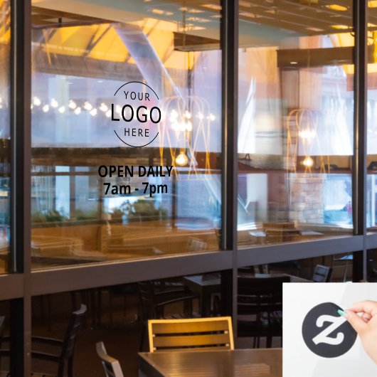 Open Dagelijks Winkelbord met Eigen Logo Raamsticker (Restaurant Raam)