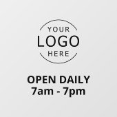 Open Daily Uw Eigen Logo Winkel Bord Raamsticker (Vel)