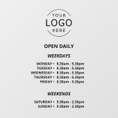Open Daily Winkeluren Uw Logo Winkelbord Raamsticker (Vel)