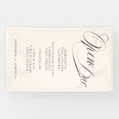 Open de bar! Moderne, kalligrafie, beige Spandoek (Horizontaal)