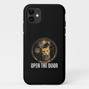 Open De Deur Grappige Kat Meme Kat Gang Humor Ontw iPhone 11 Hoesje