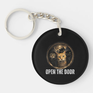 Open De Deur Grappige Kat Meme Kat Gang Humor Ontw Sleutelhanger