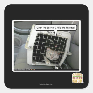 Open de deur vierkante sticker