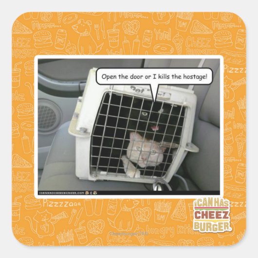 Open de deur vierkante sticker (Voorkant)