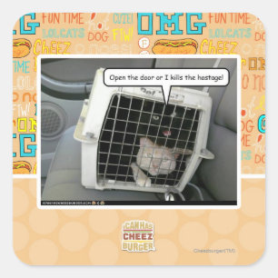 Open de deur vierkante sticker