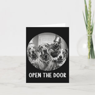 Open De Deur Zombie Honden Grappige Halloween Hond Kaart