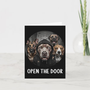 Open De Deur Zombie Honden Grappige Halloween Hond Kaart