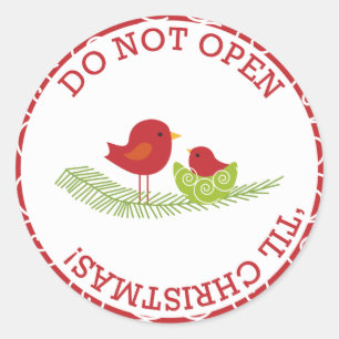 Open de Kerst stickers niet tot