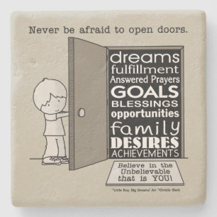 Open deuren stenen onderzetter