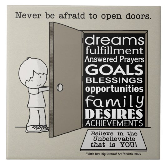 Open deuren tegeltje (Voorkant)