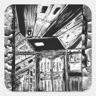 Open deuren vierkante sticker