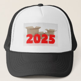 Open dozen met gedrukt 2025 jaar afbeelding gedruk trucker pet