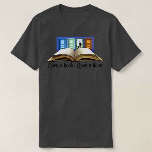 Open een boek Open een deur T-shirt (Design voorkant)