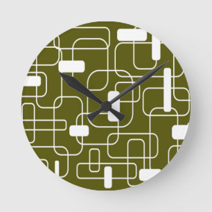 Open en gesloten rechthoeken - Camo Ronde Klok