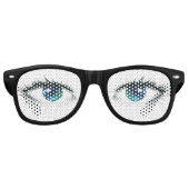 Open Eyes Funny Weird Retro Zonnebril (Voorkant)