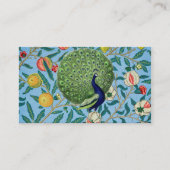  Open Fan Feathers Peacock Visitekaartje (Voorkant)