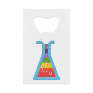 Open flacon met vulkaanflaconcreditcard kredietkaart flessenopener