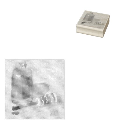 Open Fles Rubberstempel (Gestempeld)